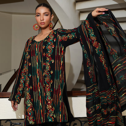 BALOCH COLLECTION BLACK/MULTI DRESS