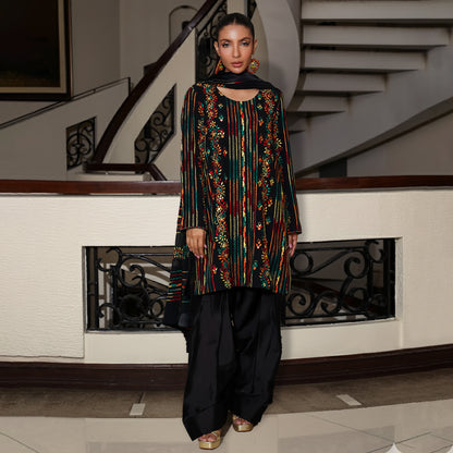 BALOCH COLLECTION BLACK/MULTI DRESS