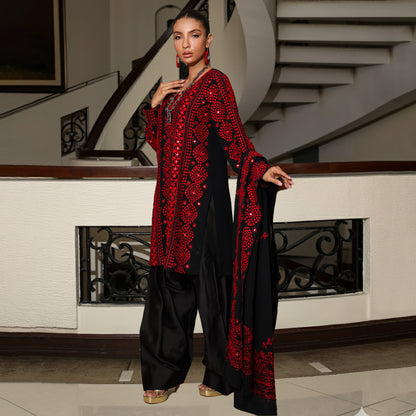 BALOCH COLLECTION NAVY/FUCHSIA DRESS