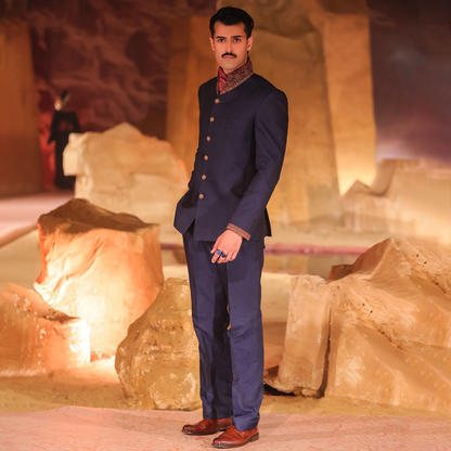 VELVET BLUE PRINCE JACKET