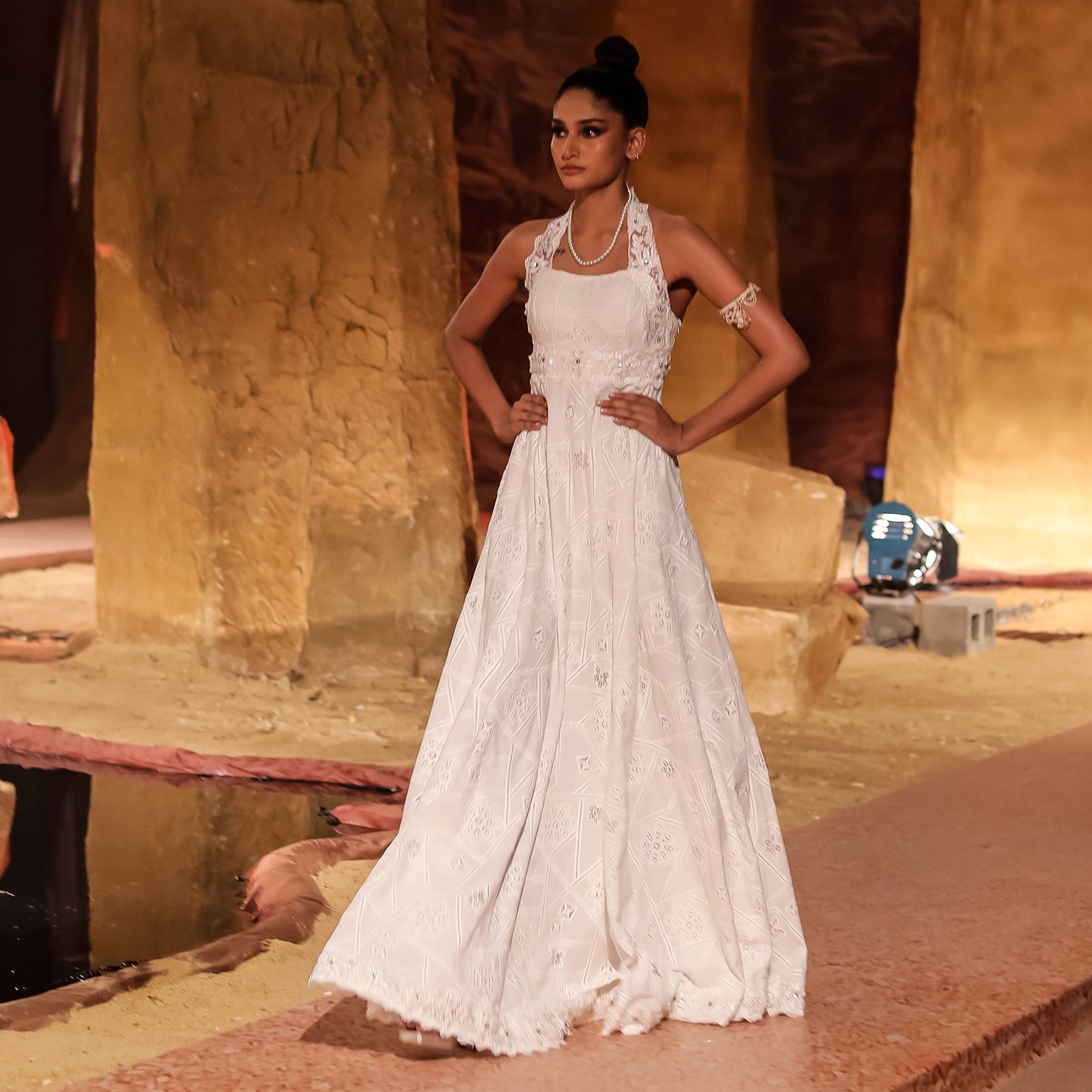 CHIKANKARI WHITE GOWN