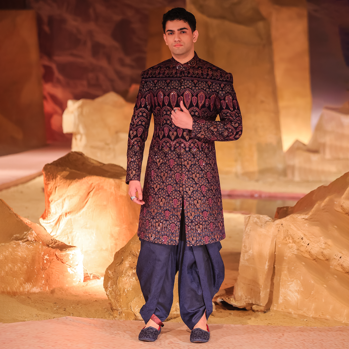 VELVET PURPLE SHERWANI