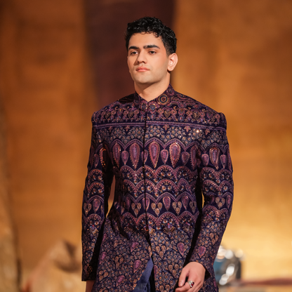 VELVET PURPLE SHERWANI
