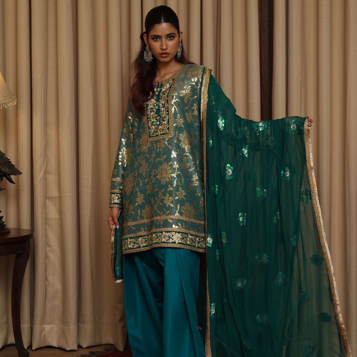 EMBROIDERED FARSHI FEROZI 3PC SUIT