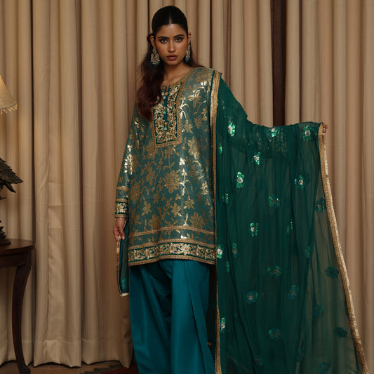 EMBROIDERED FARSHI FEROZI 3PC SUIT