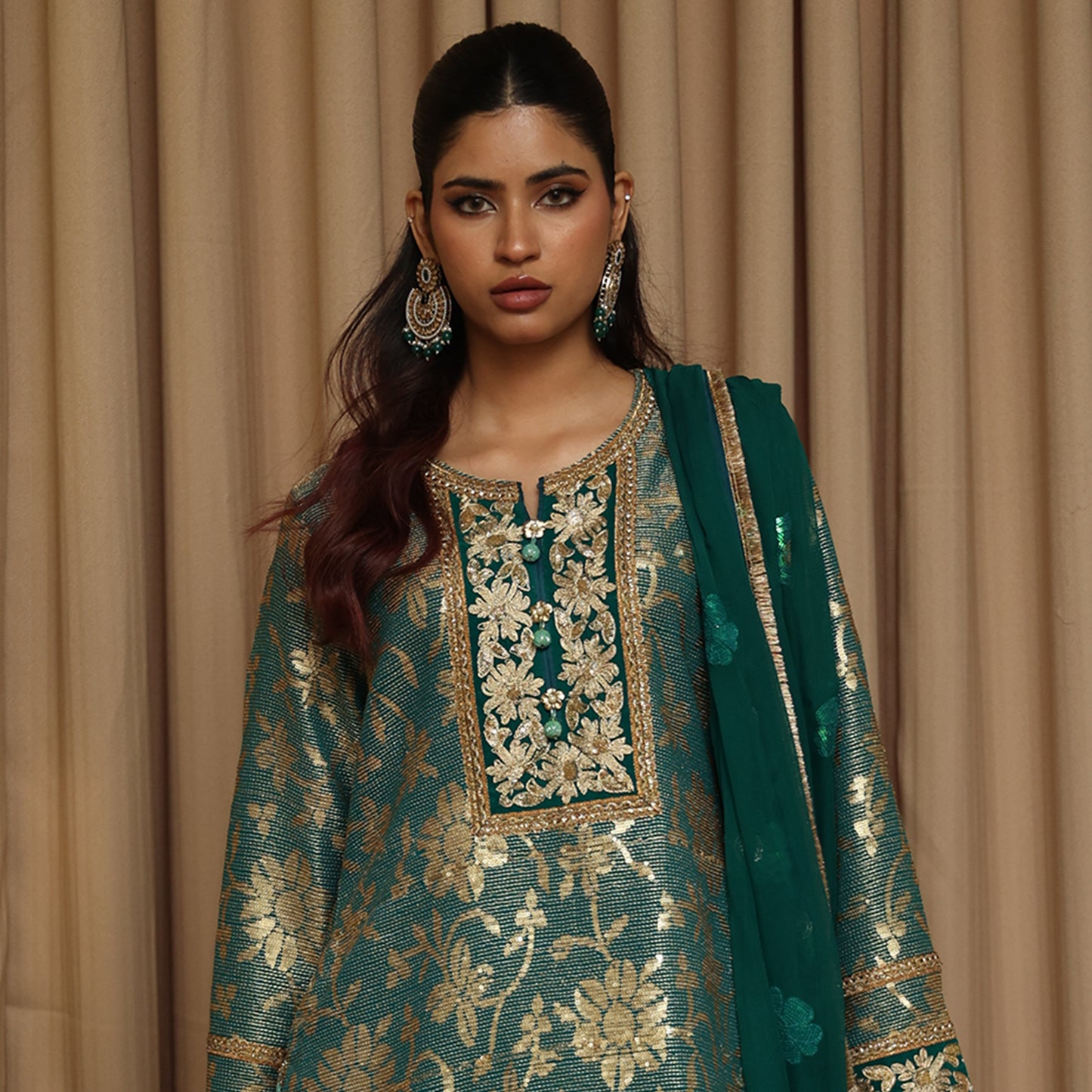 EMBROIDERED FARSHI FEROZI 3PC SUIT