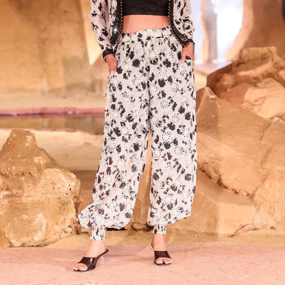 NAKHLISTAN BLACK/WHITE FUSION TOP & TROUSERS
