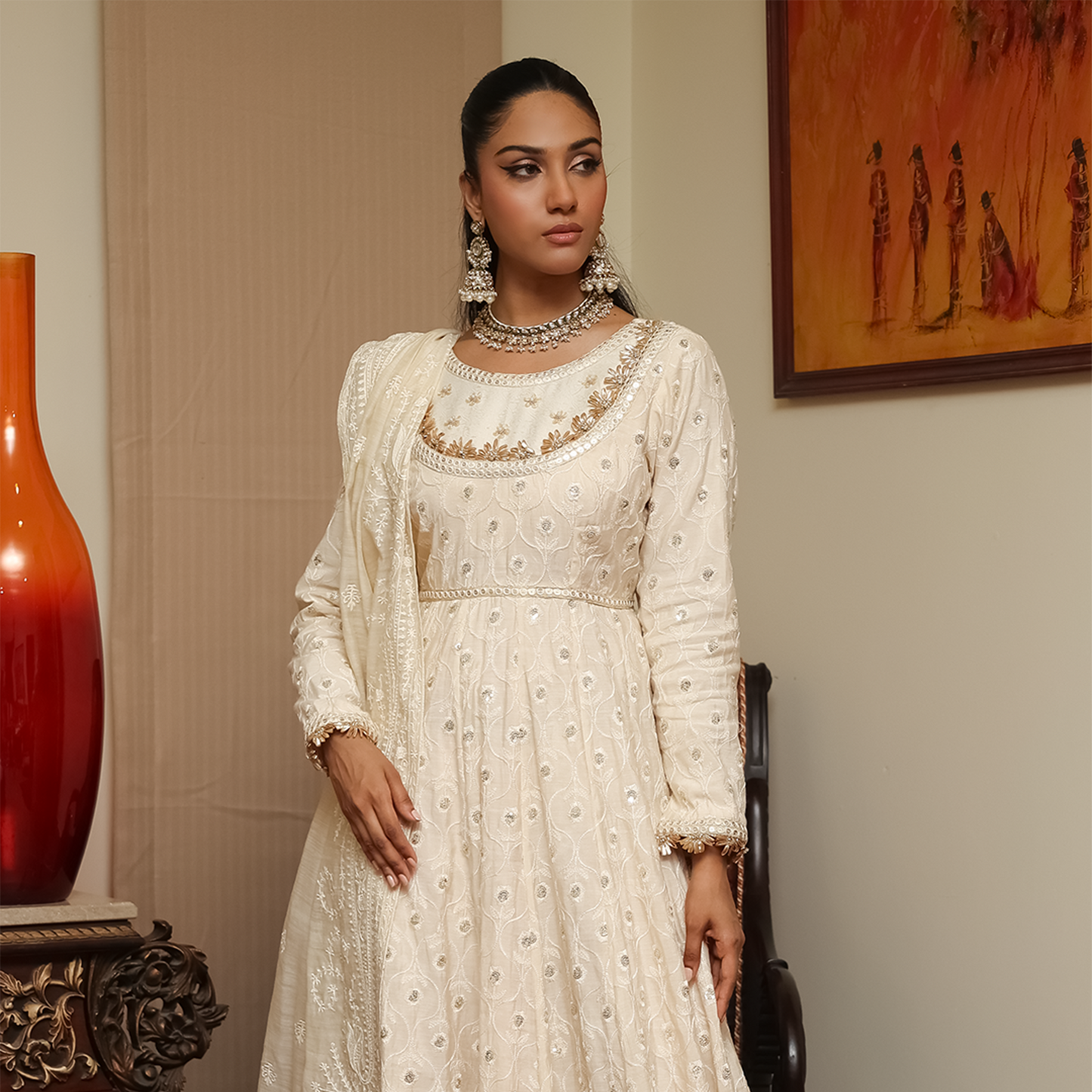 NIKAH VORY SILK GOWN 2 PC