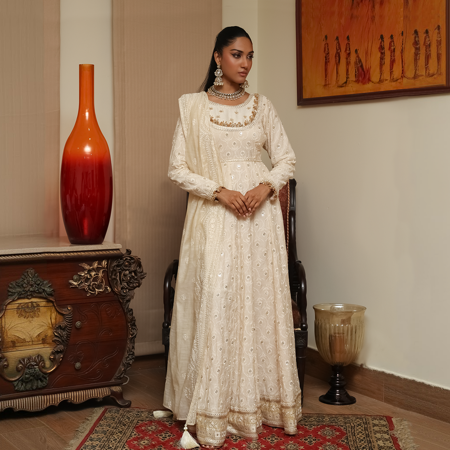 NIKAH VORY SILK GOWN 2 PC