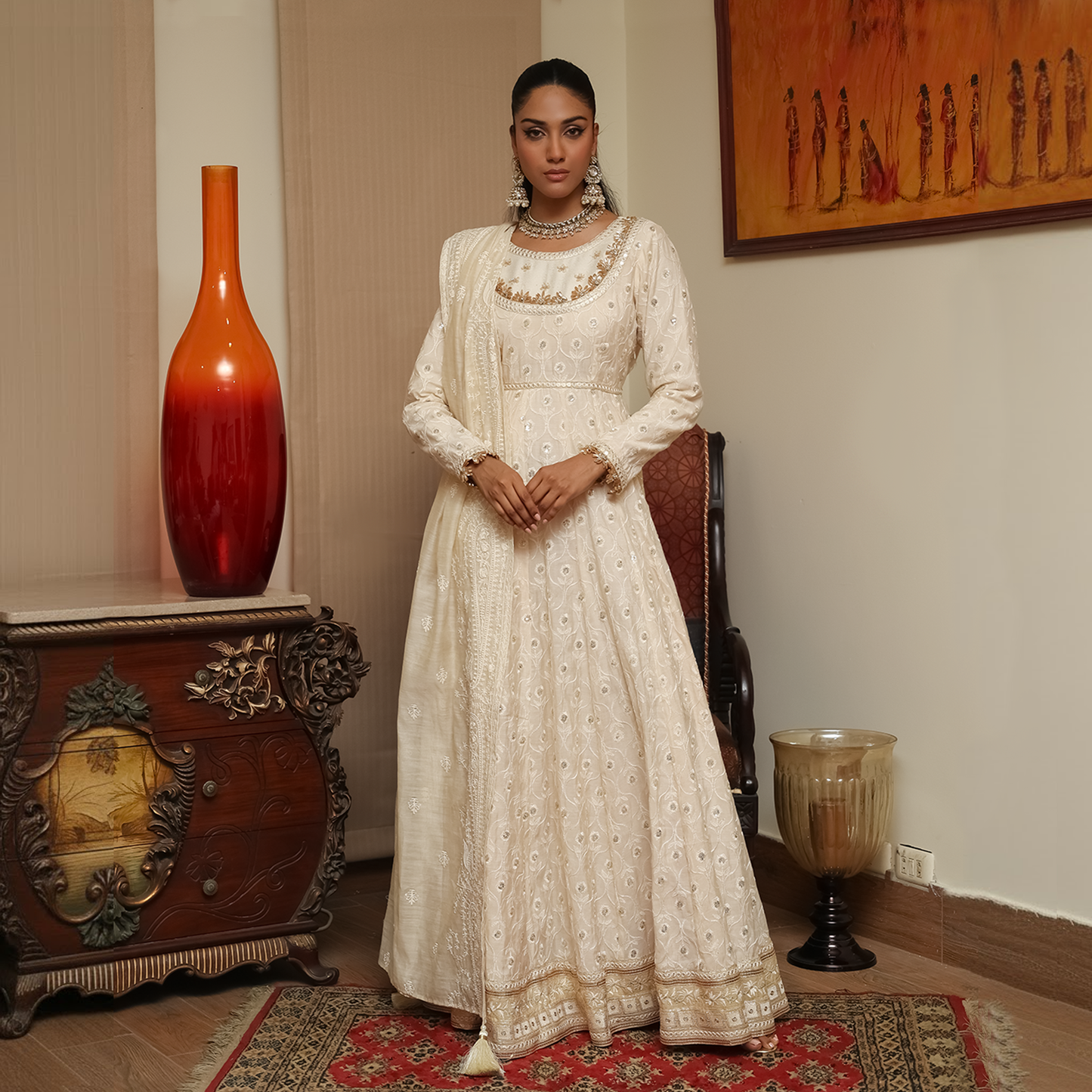 NIKAH VORY SILK GOWN 2 PC