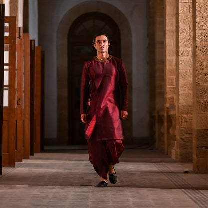 Open-Front Anarkali with Hand-Embroidered Neckline
