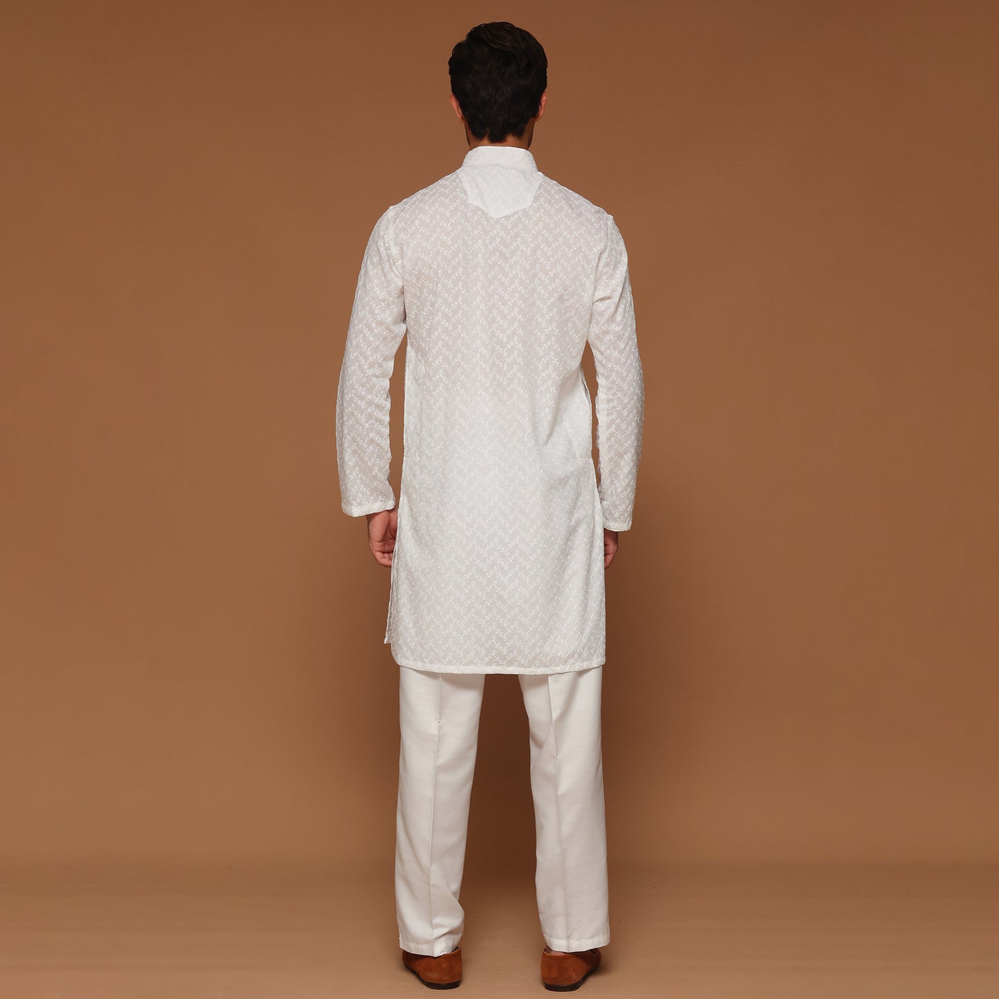 SLIM FIT WHITE COTTON KURTA