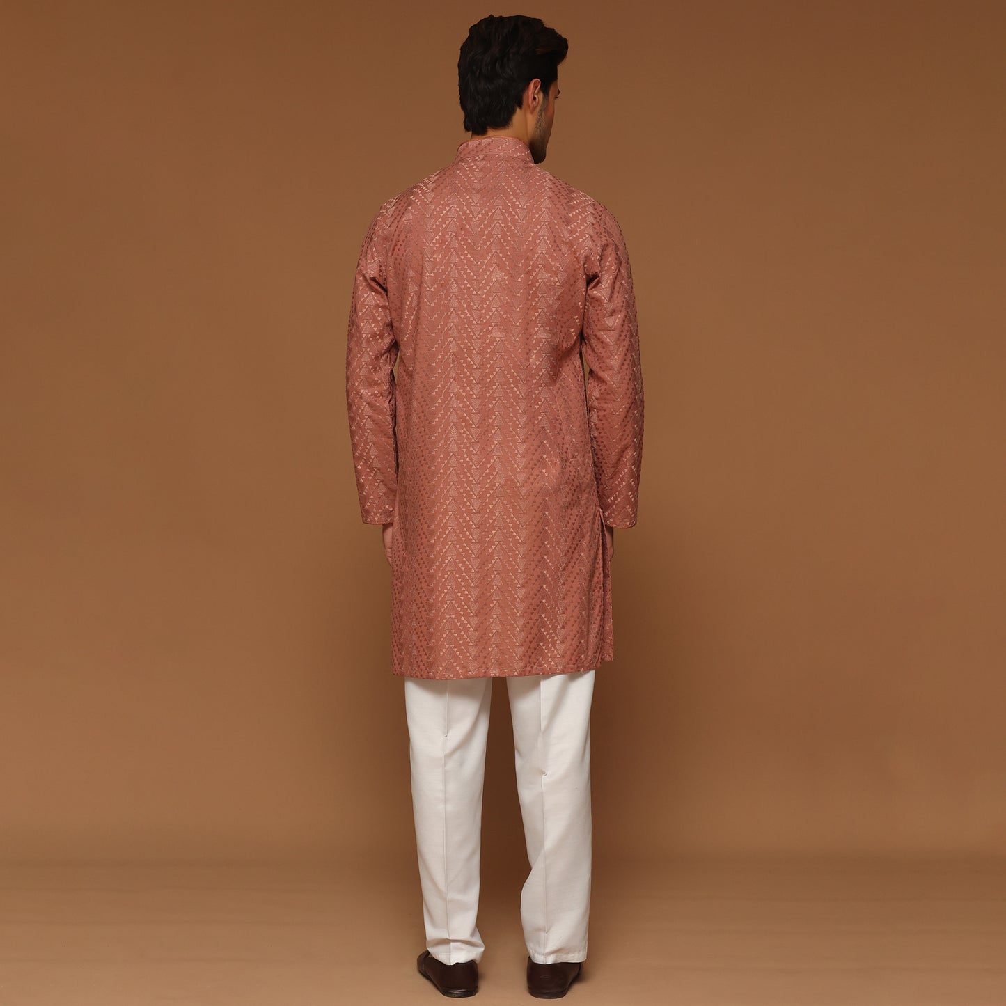 SLIM FIT SALMON COTTON KURTA