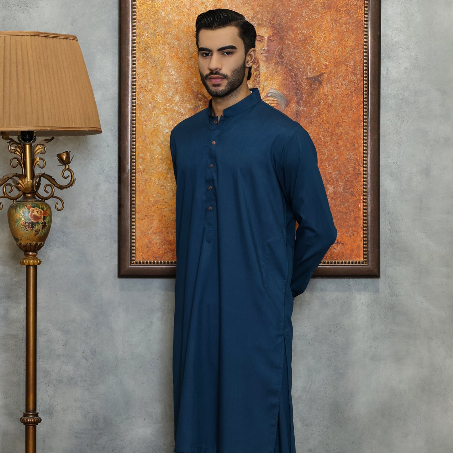 POLY VISCOSE TEAL CLASSIC FIT PLAIN SUIT