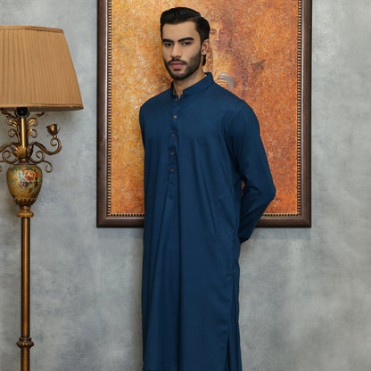 POLY VISCOSE TEAL CLASSIC FIT PLAIN SUIT