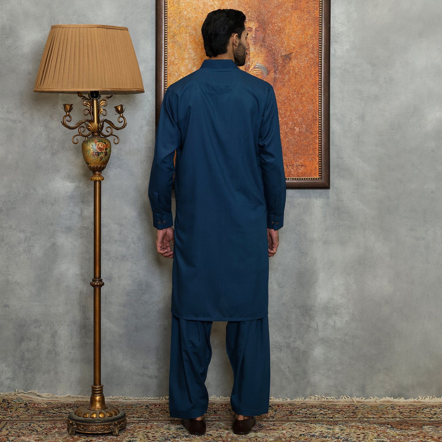 POLY VISCOSE TEAL CLASSIC FIT PLAIN SUIT