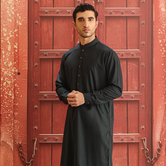 POLY VISCOSE BLACK CLASSIC FIT PLAIN SUIT