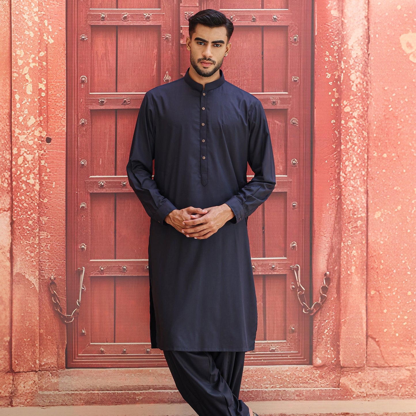 POLY VISCOSE NAVY CLASSIC FIT PLAIN SUIT
