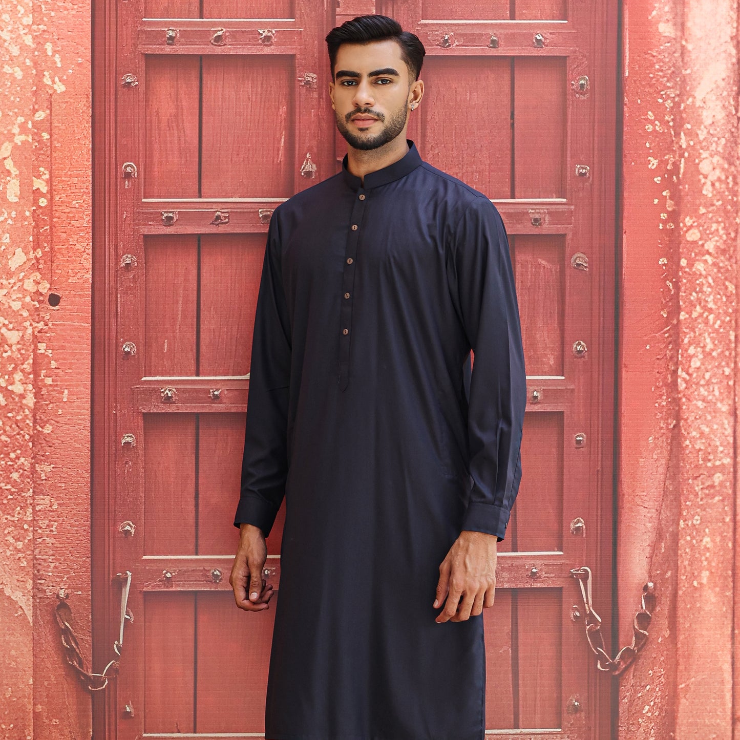 POLY VISCOSE NAVY CLASSIC FIT PLAIN SUIT