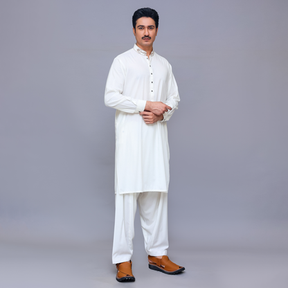 Classic Ayuthia Cloud Dancer Classic Fit Embroidered Suit