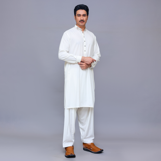 Classic Ayuthia Cloud Dancer Classic Fit Embroidered Suit