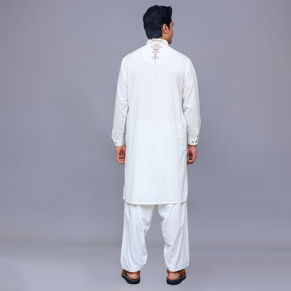 Classic Ayuthia Cloud Dancer Classic Fit Embroidered Suit