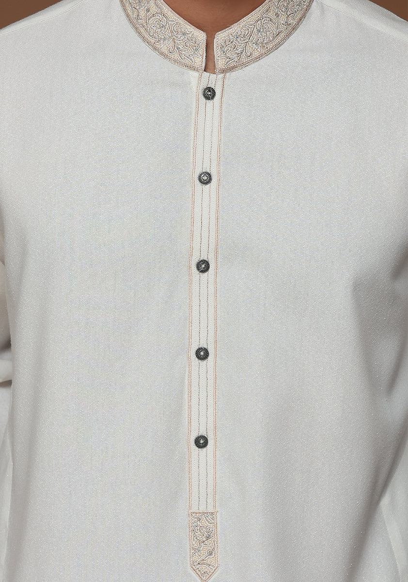 Classic Ayuthia Cloud Dancer Classic Fit Embroidered Suit