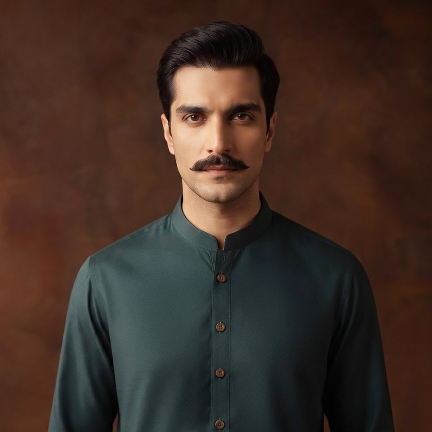 Classic Fit Scarab Band Collar Plain Suit