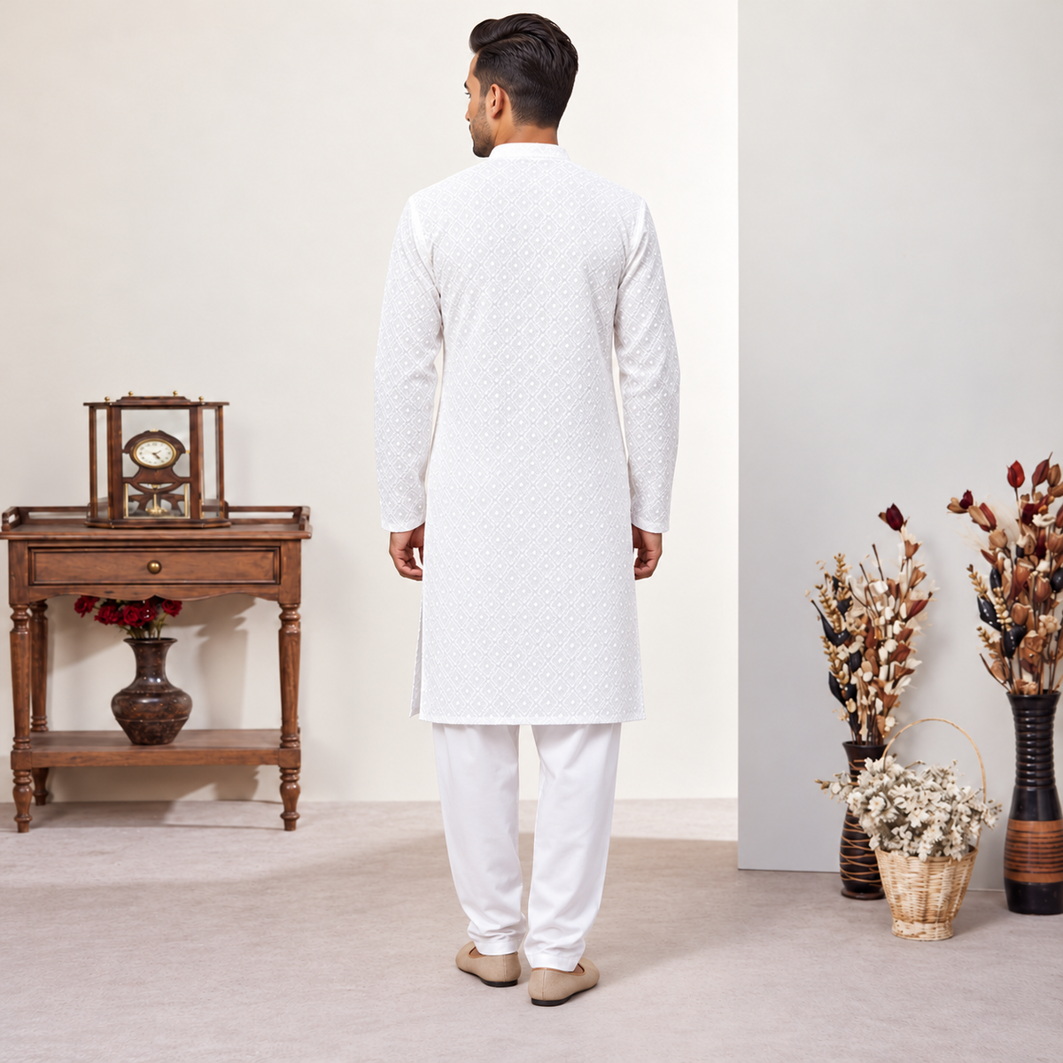 Cloud Dancer Cotton Kurta Slim Fit