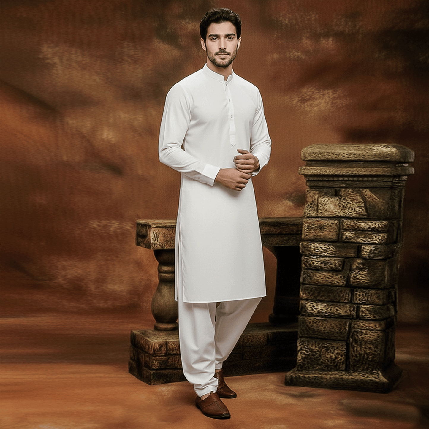 Cotton Silk Cloud Dancer Classic Fit Suit