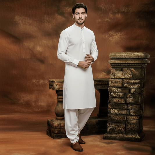 Cotton Silk Cloud Dancer Classic Fit Suit
