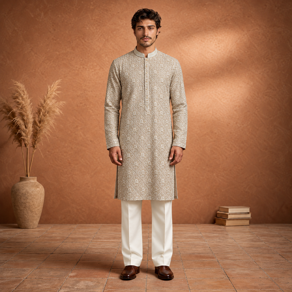 Couture Beige Kurta Pajama