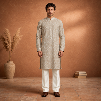 Couture Beige Kurta Pajama