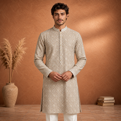 Couture Beige Kurta Pajama