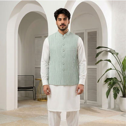 Crushed Raw Silk Frost Waistcoat
