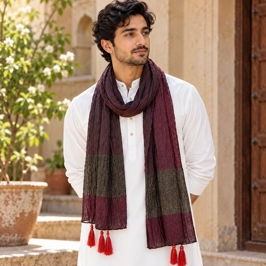 Crushed Stole Maroon