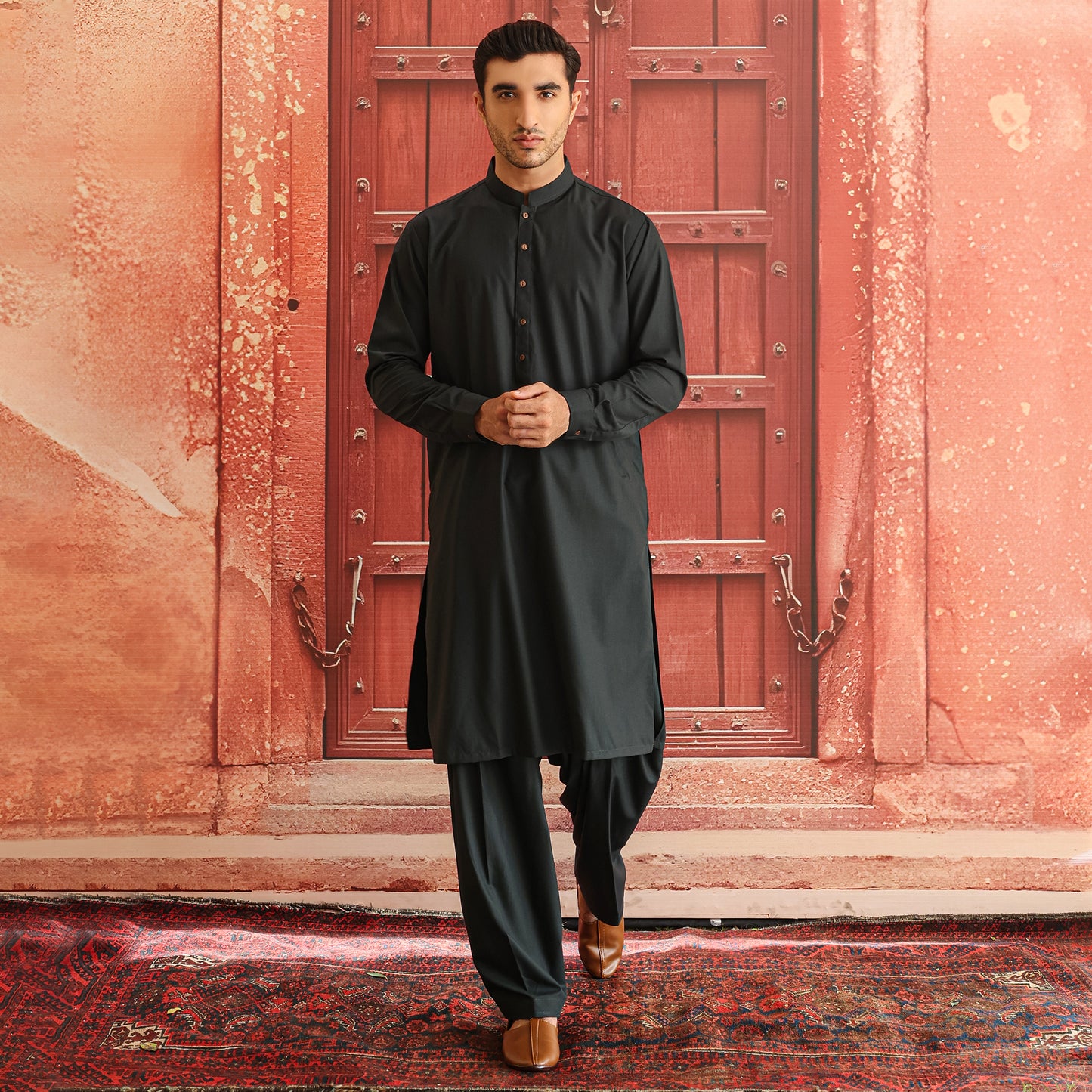 Poly Viscose Reflecting Pond Classic Fit Plain Suit