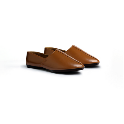 Basic Leather Mustard  Cut Shoes