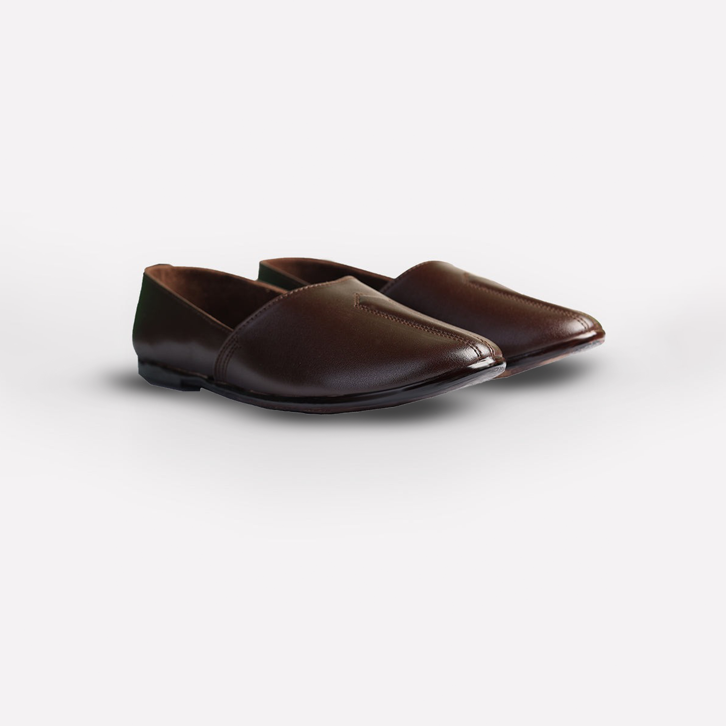 Basic Leather Chocolate Brown Cut Shoes