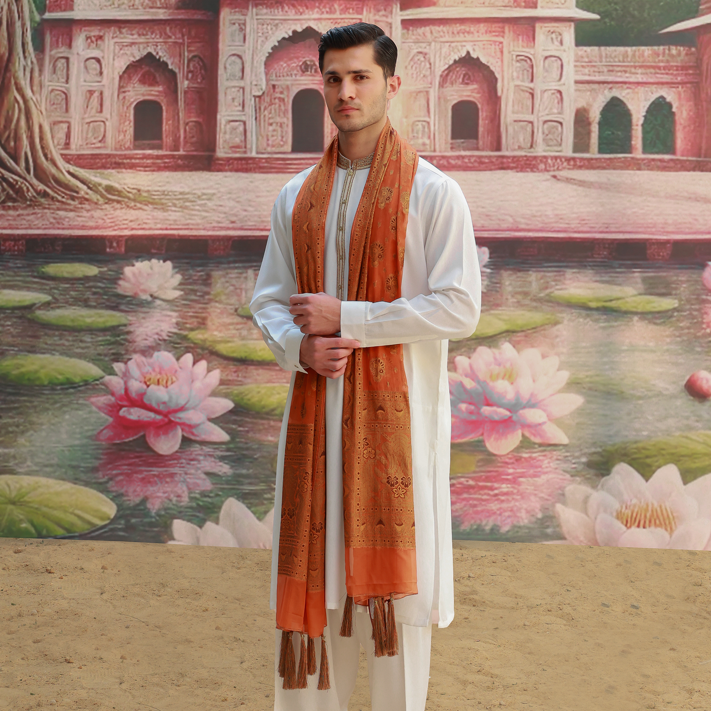 Masoori Gold Flame Stole