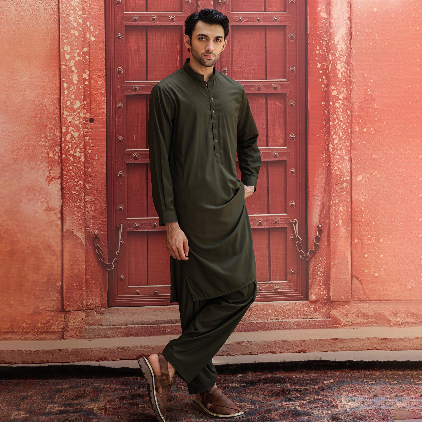 Poly Viscose Tarmac Slim Fit Plain Suit