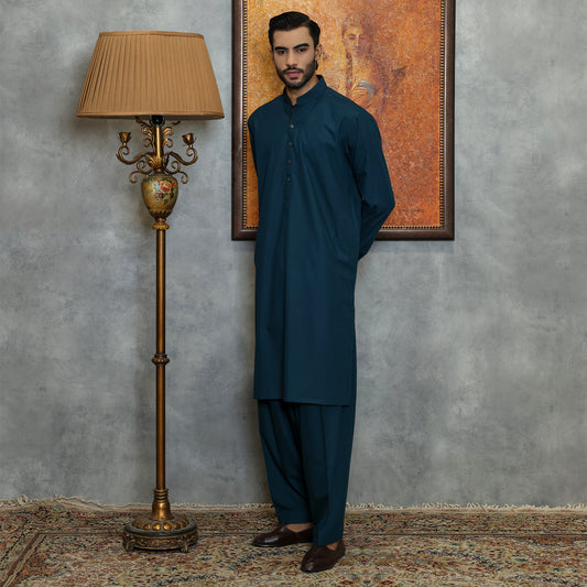 Poly Viscose Sea Moss Classic Fit Plain Suit