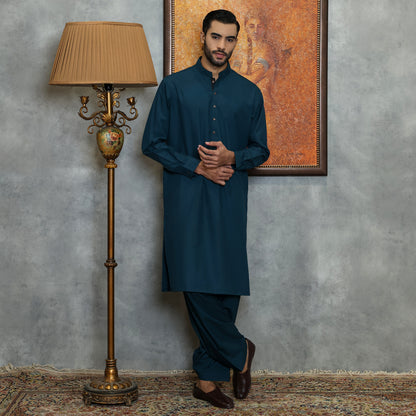 Poly Viscose Sea Moss Classic Fit Plain Suit