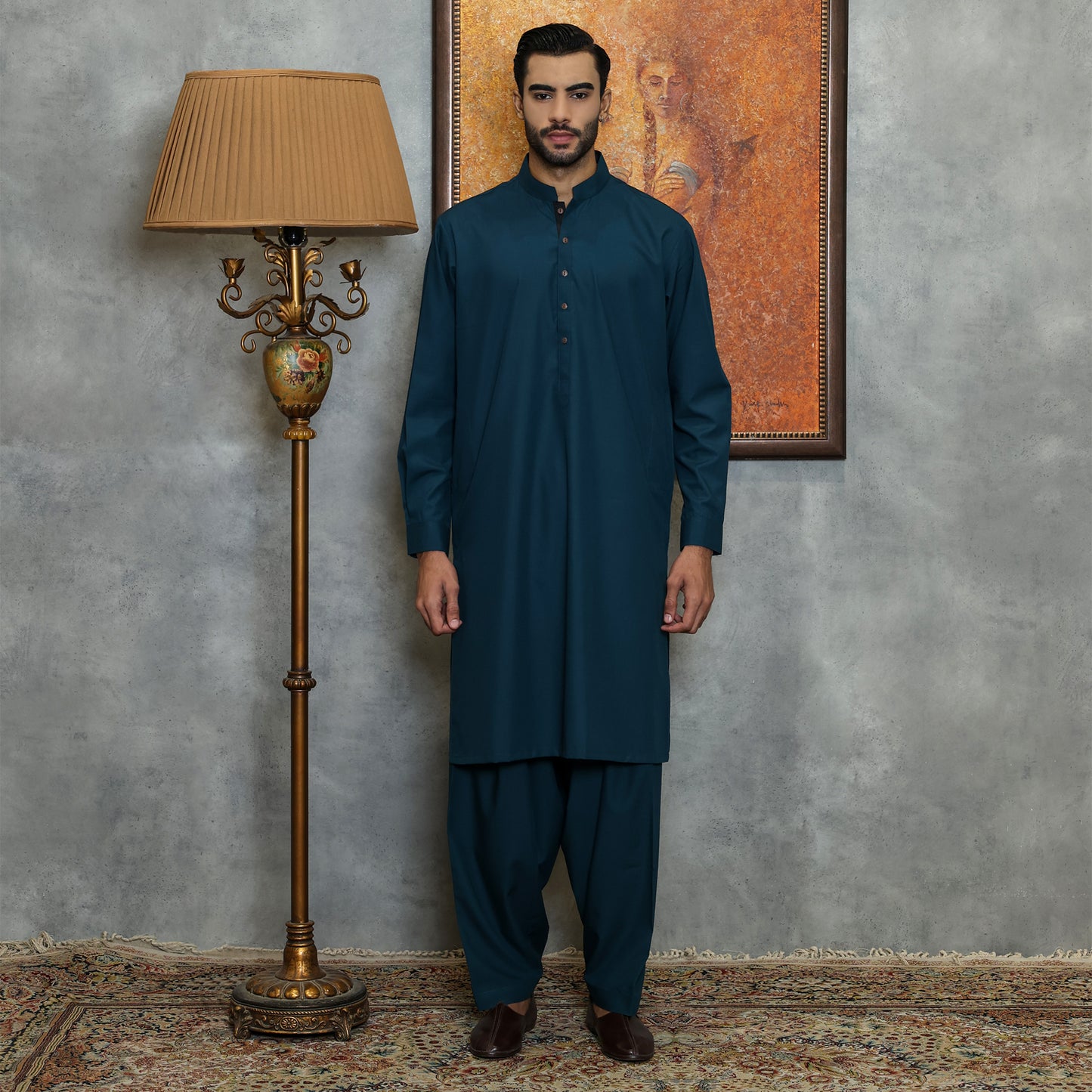 Poly Viscose Sea Moss Classic Fit Plain Suit