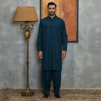 Poly Viscose Sea Moss Classic Fit Plain Suit