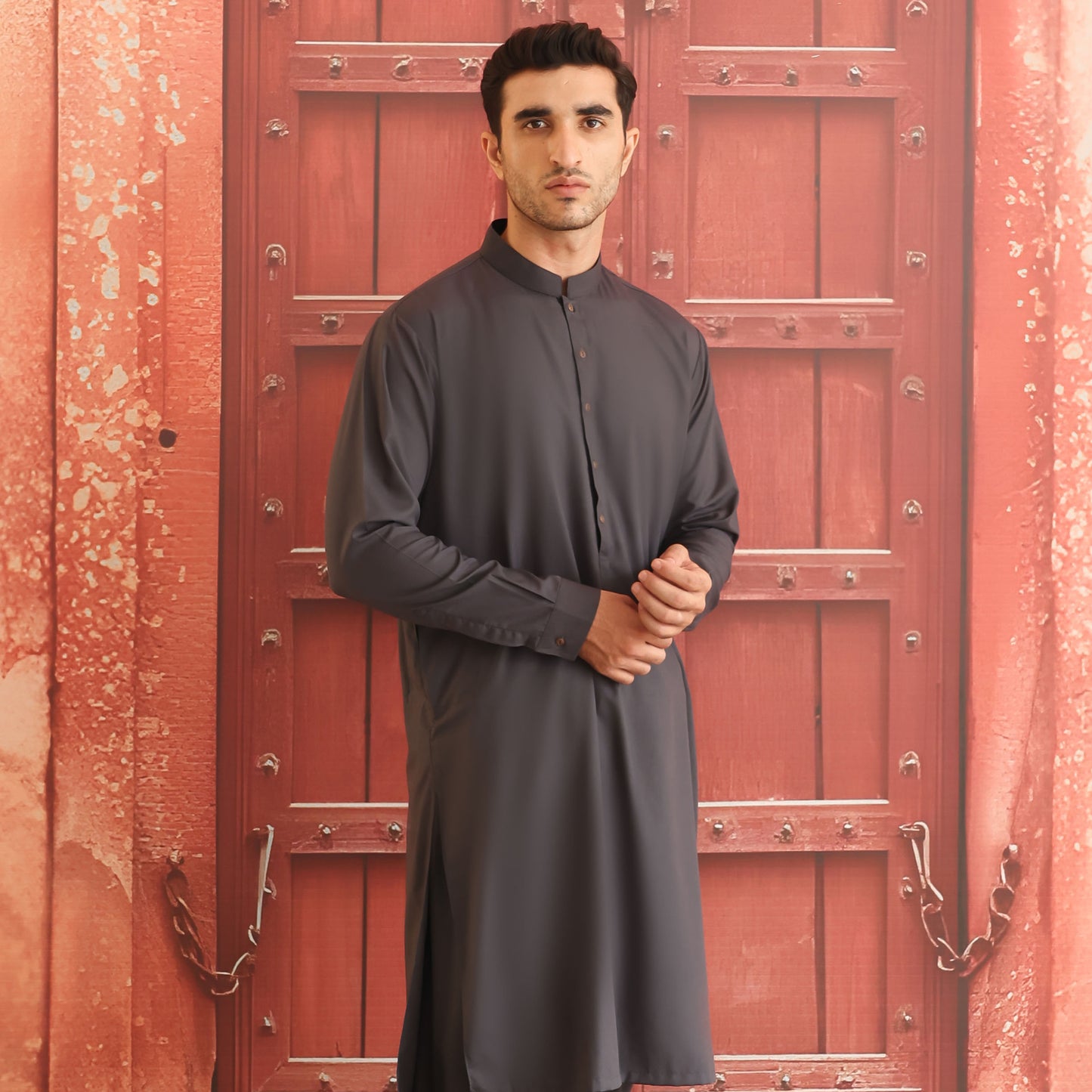 Poly Viscose Asphalt Classic Fit Plain Suit