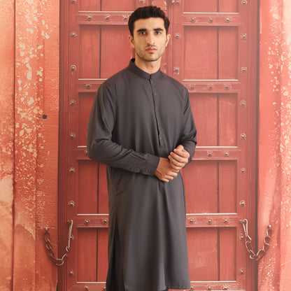 Poly Viscose Asphalt Classic Fit Plain Suit