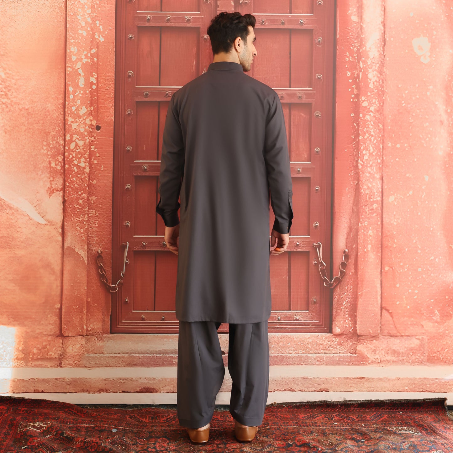 Poly Viscose Asphalt Classic Fit Plain Suit