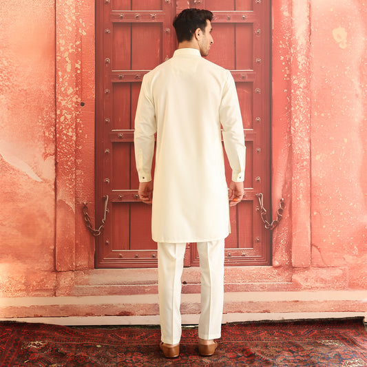 Poly Viscose Vanilla Ice Slim Fit Plain Suit