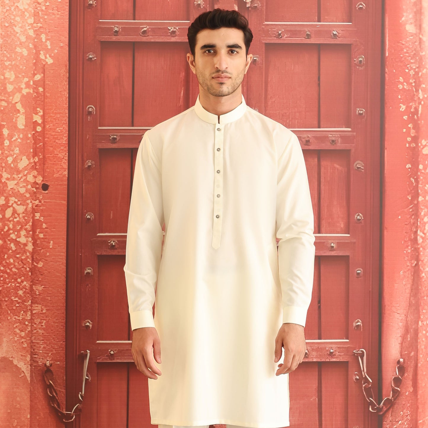 Poly Viscose Vanilla Ice Slim Fit Plain Suit